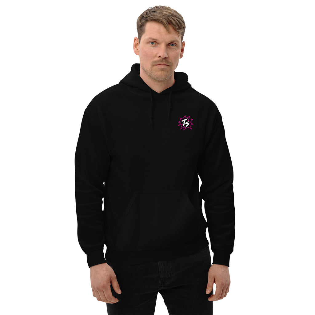 Thrill Sneakers Unisex Hoodie – Black — front view