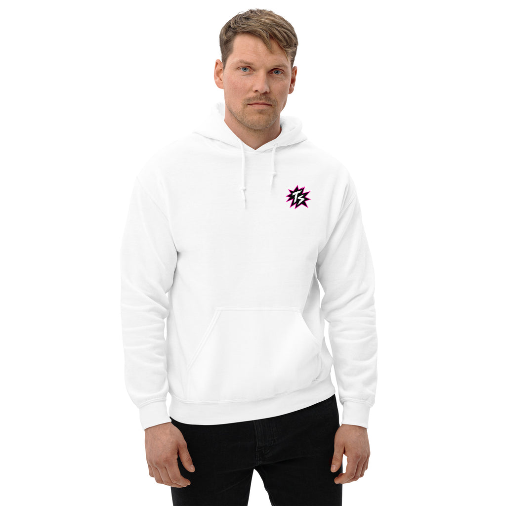 Thrill Sneakers Unisex Hoodie – White — front view