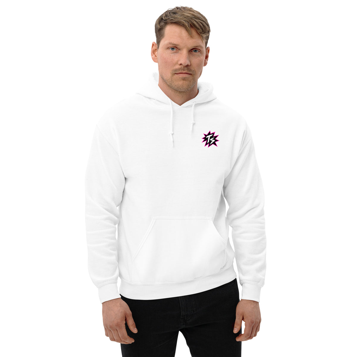Thrill Sneakers Unisex Hoodie – White — front view