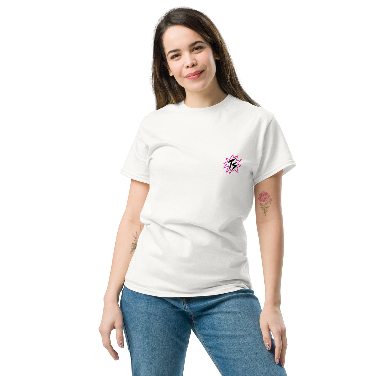 Thrill Sneakers Unisex Tee – White — front view