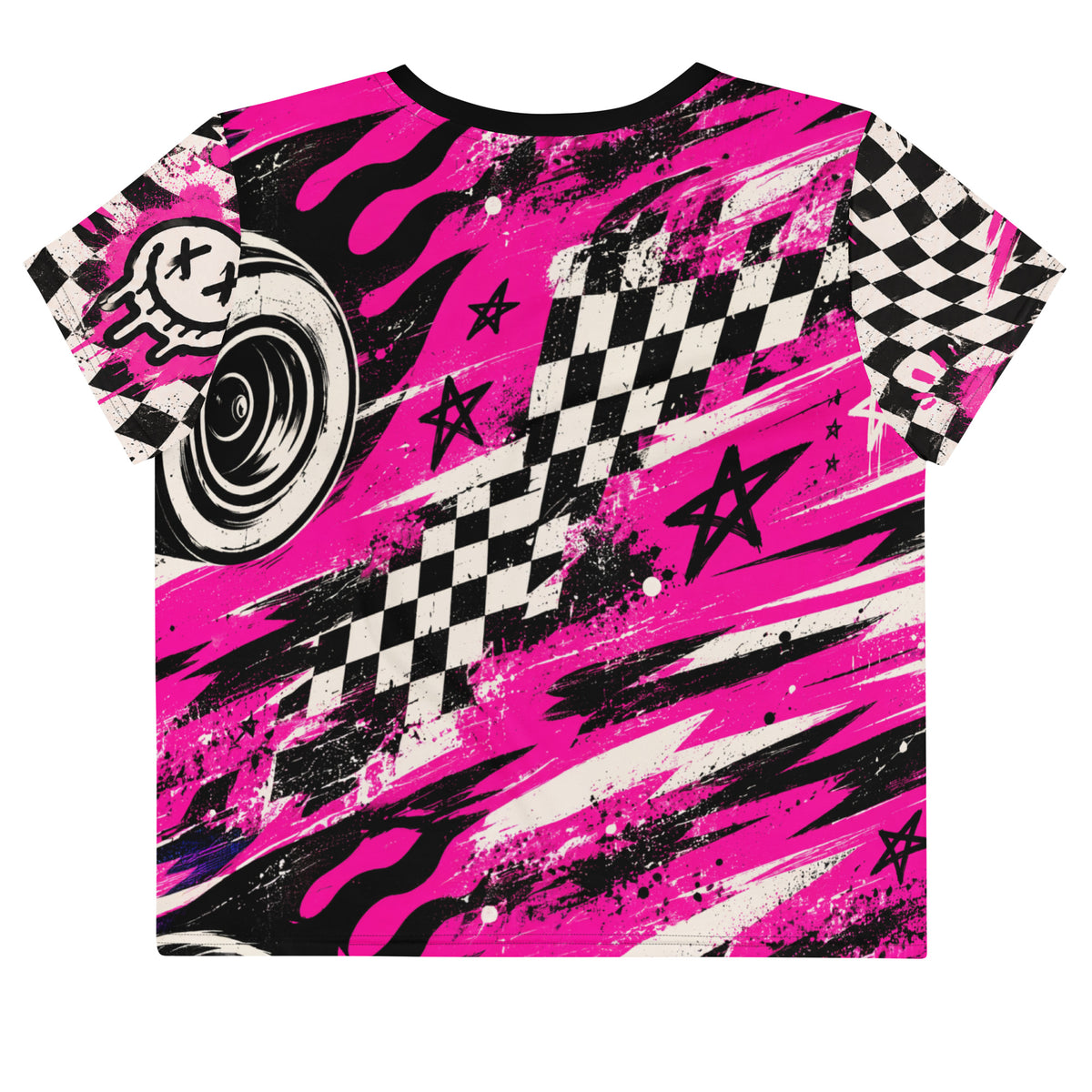 Pink Riot Crop Tee — back view