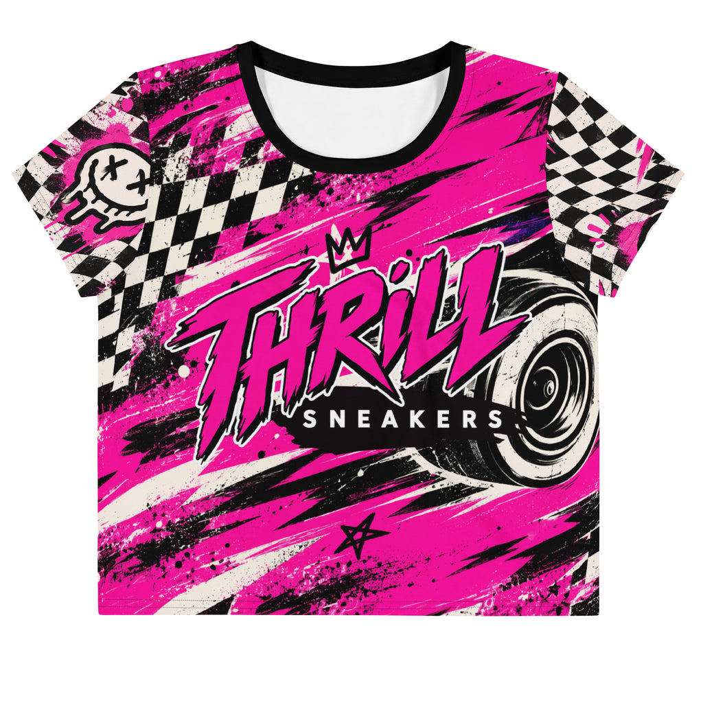 Pink Riot Crop Tee — front view