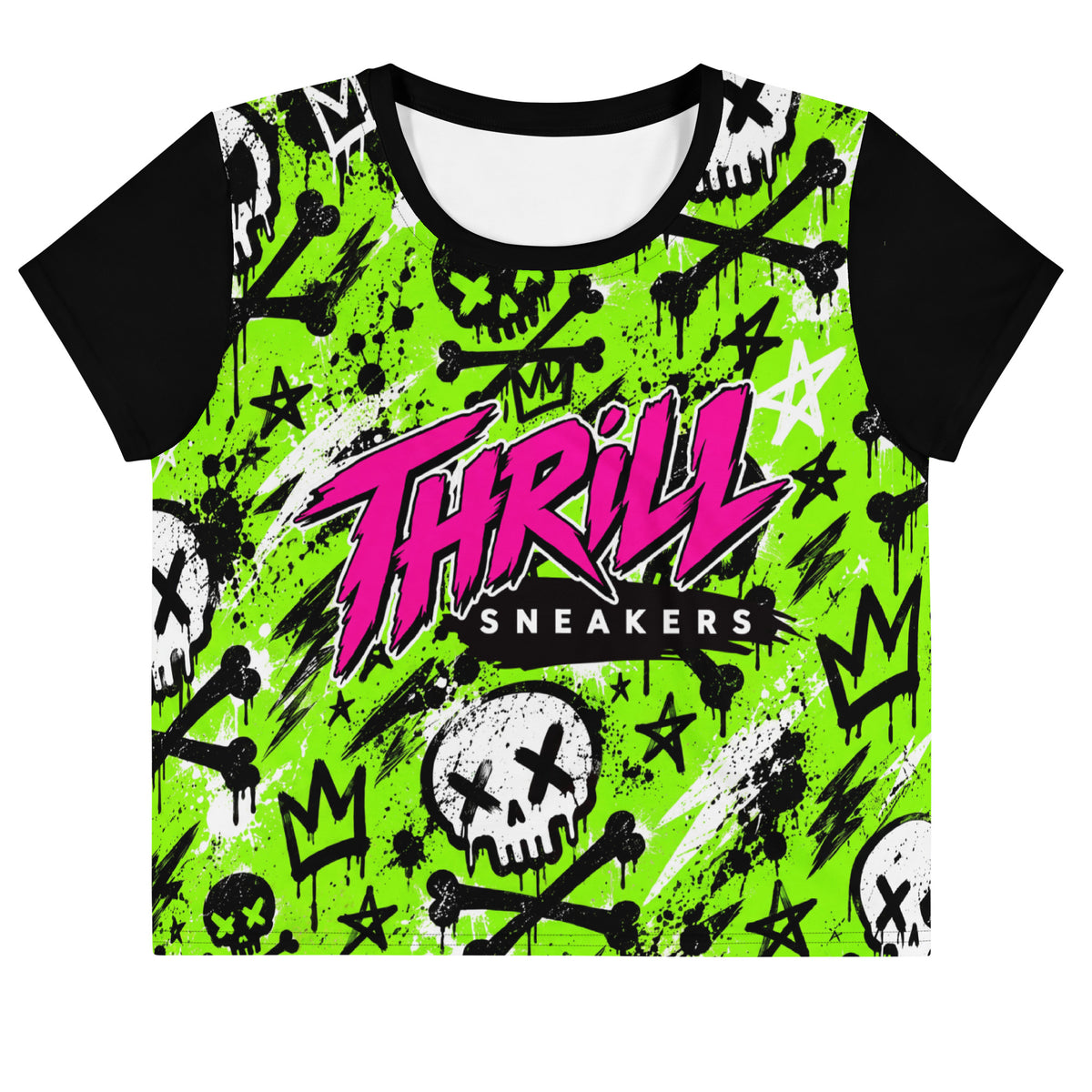 Acid Skull Crop Tee — front view