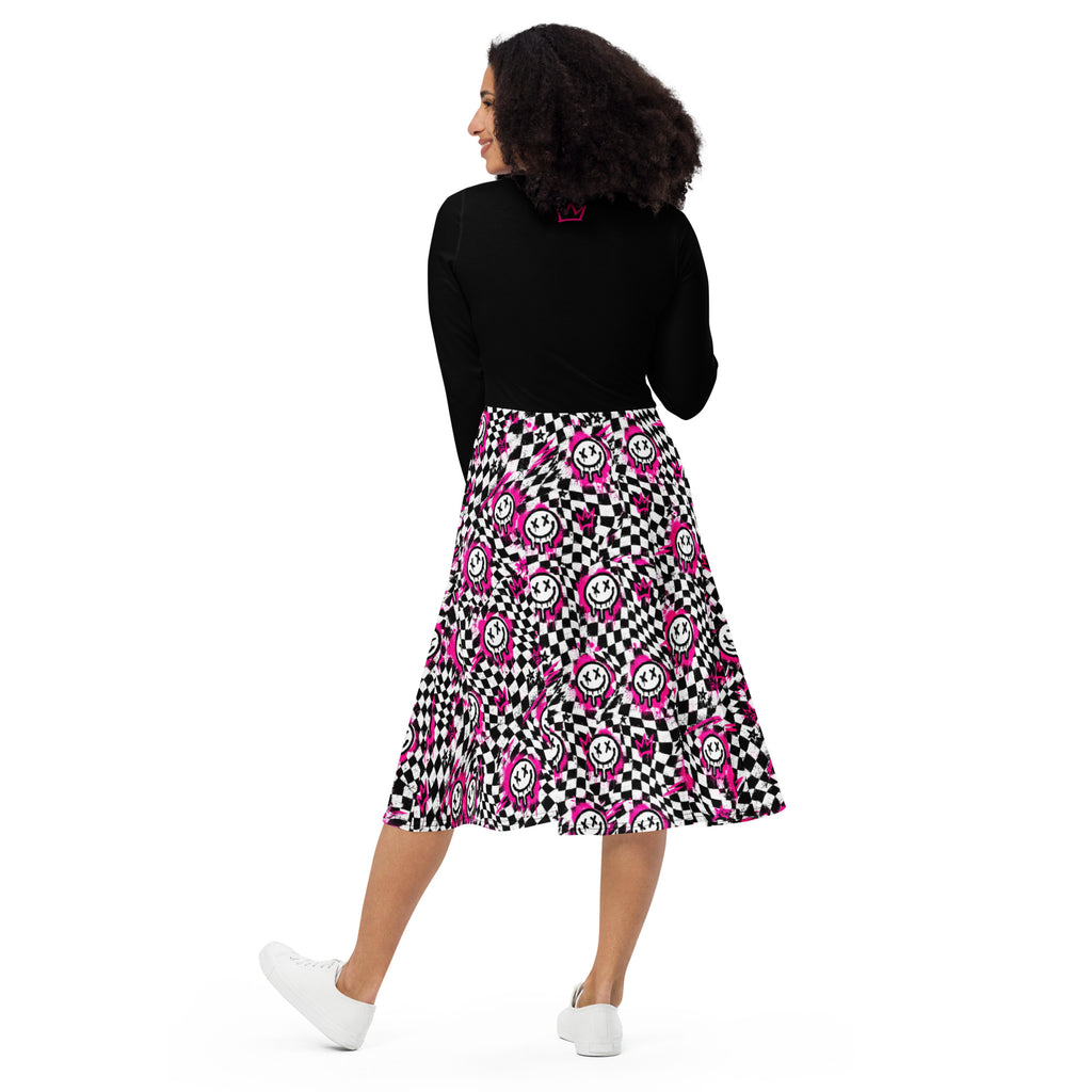 Checkmate Long Sleeve Midi Dress — back view