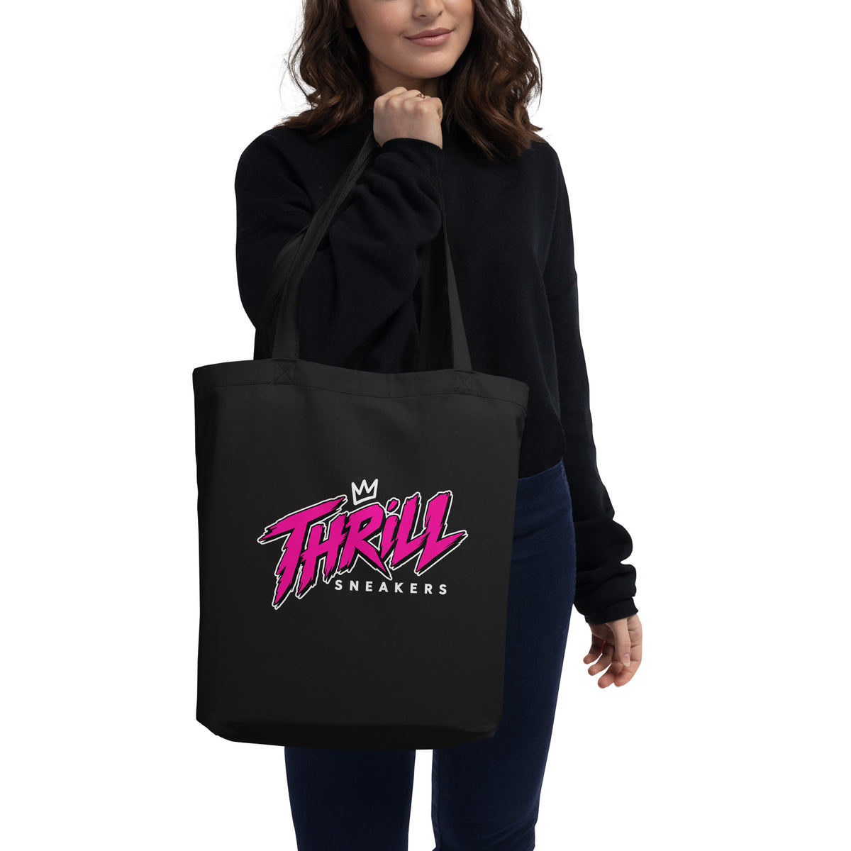 Thrill Sneakers Tote – Black — front view