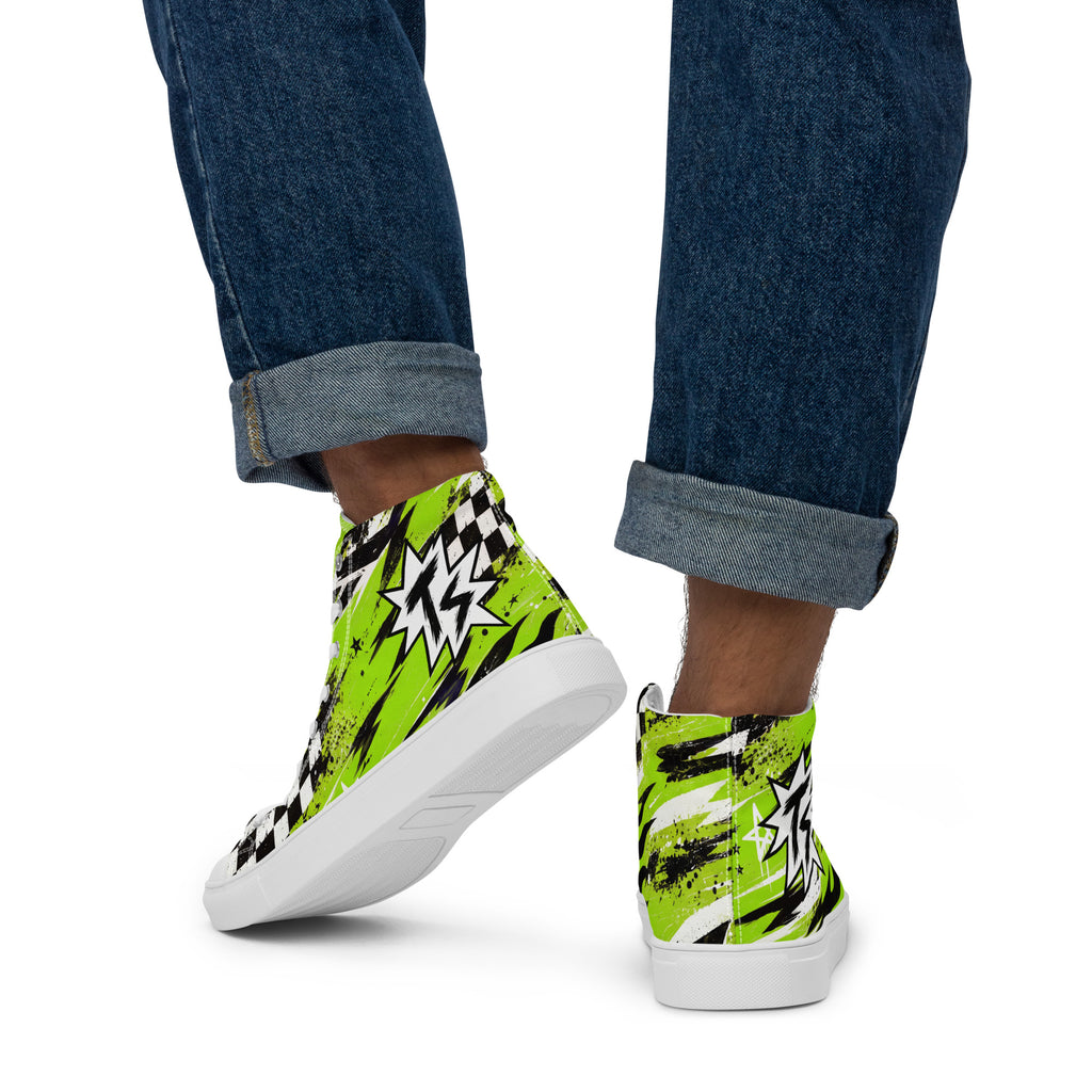 Green Riot Men’s High Tops — back view