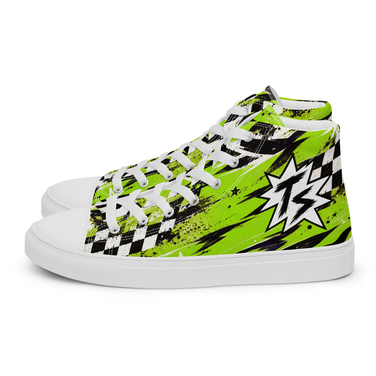 Green Riot Men’s High Tops — side view