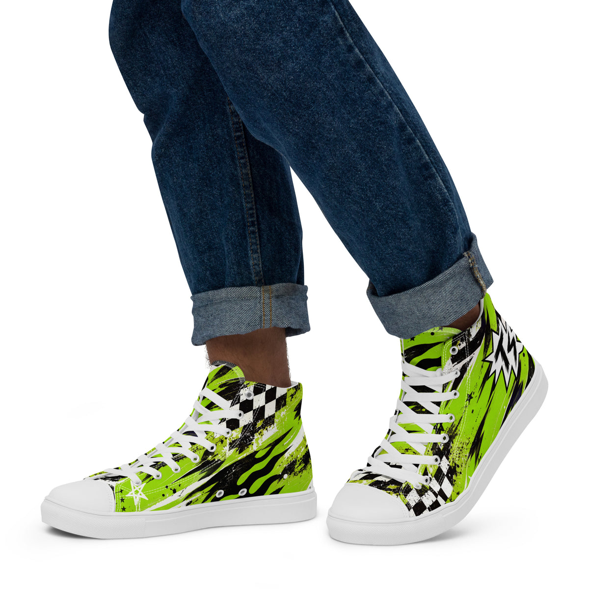 Green Riot Men’s High Tops — side view
