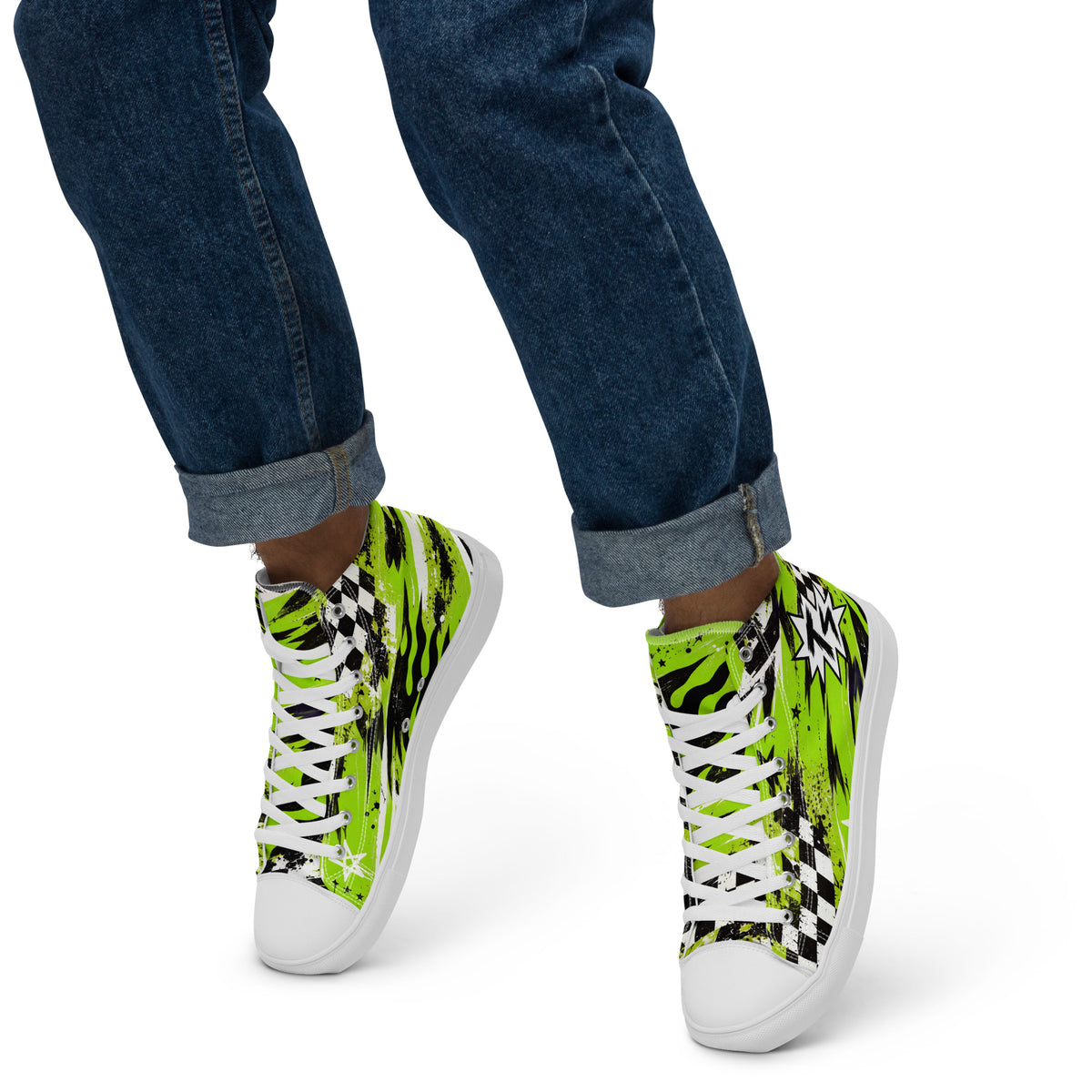 Green Riot Men’s High Tops — side view