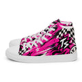 Pink Riot Men’s High Tops — side view