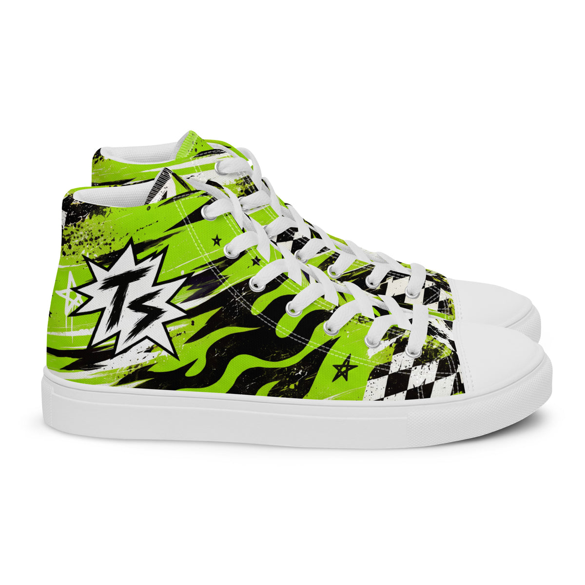 Green Riot Men’s High Tops — side view