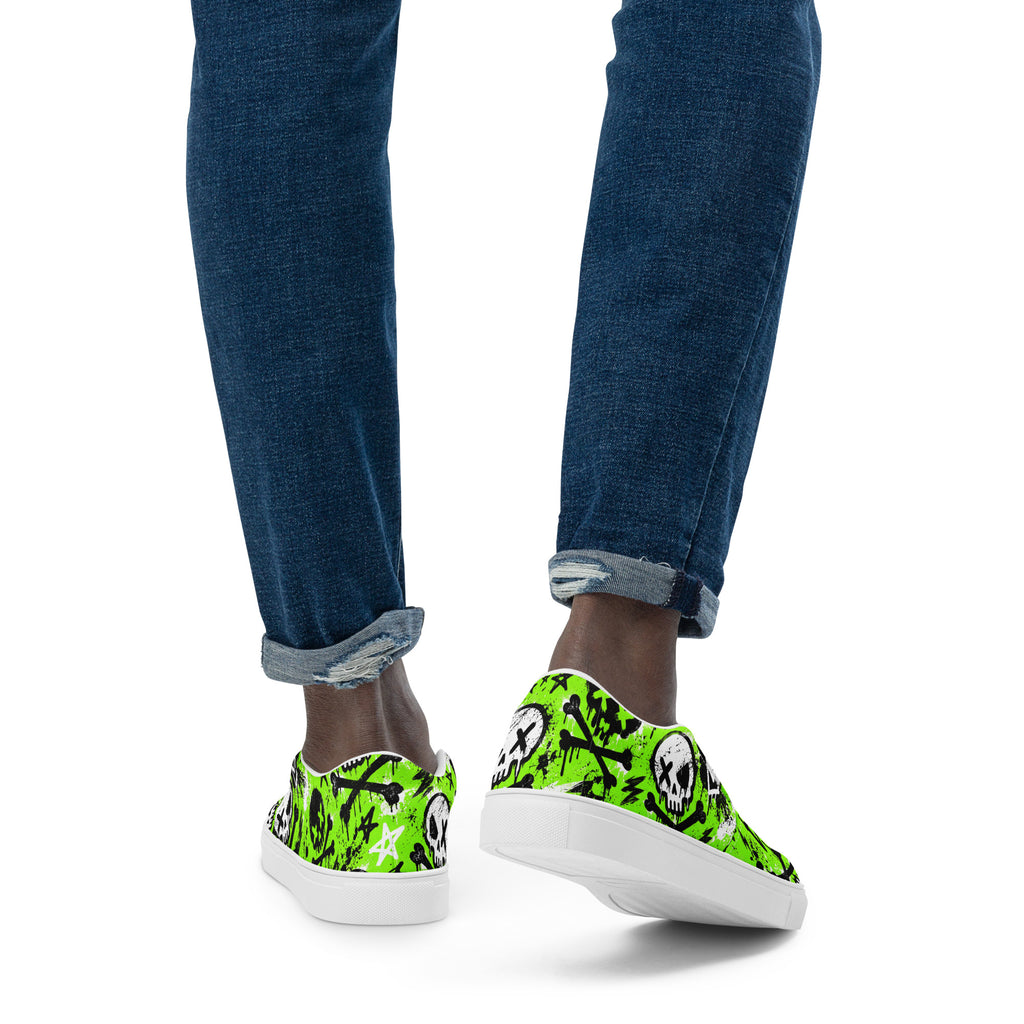Acid Skull Men’s Slip-Ons — back view