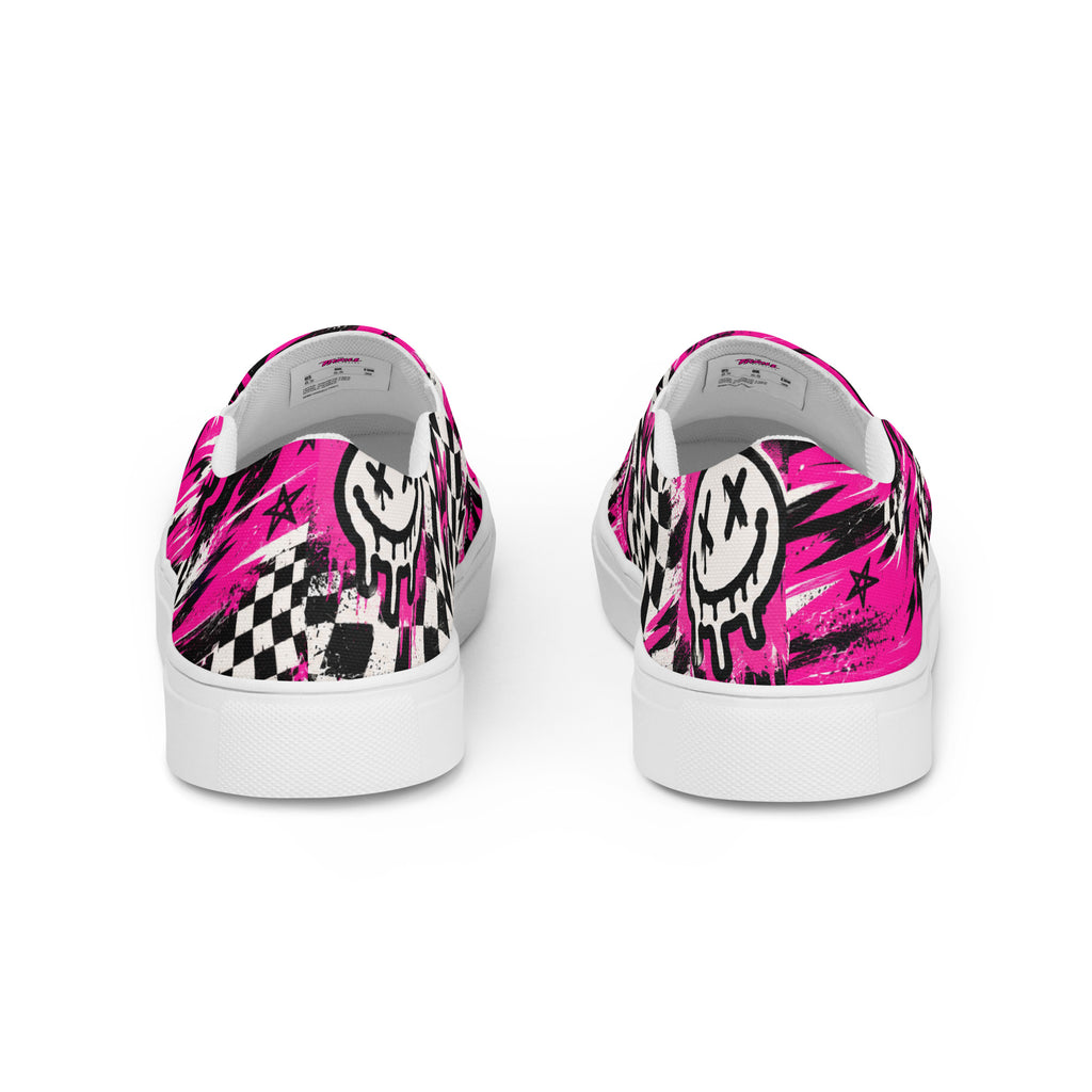 Pink Riot Men’s Slip-Ons — back view