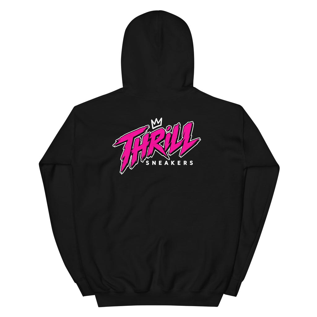 Thrill Sneakers Unisex Hoodie – Black — back view