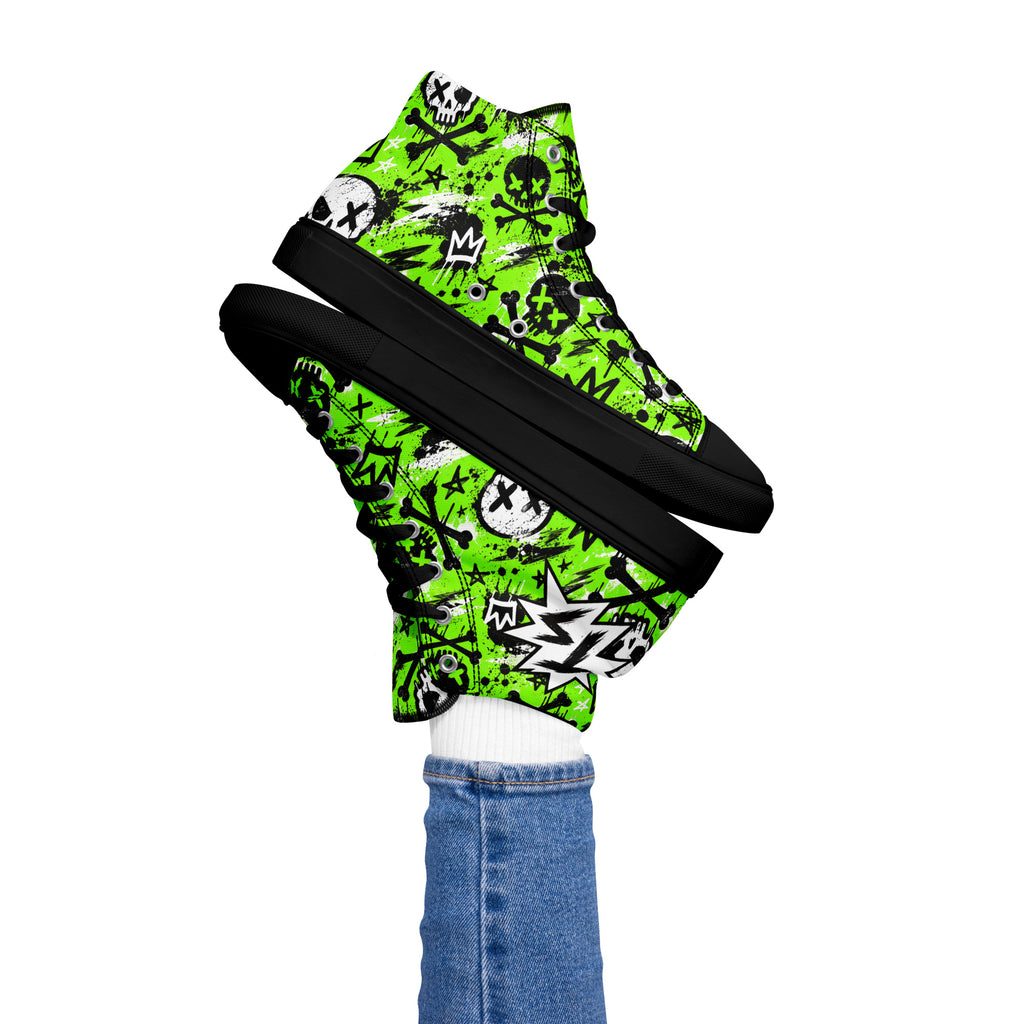 Acid Skull Women’s High Tops — side view