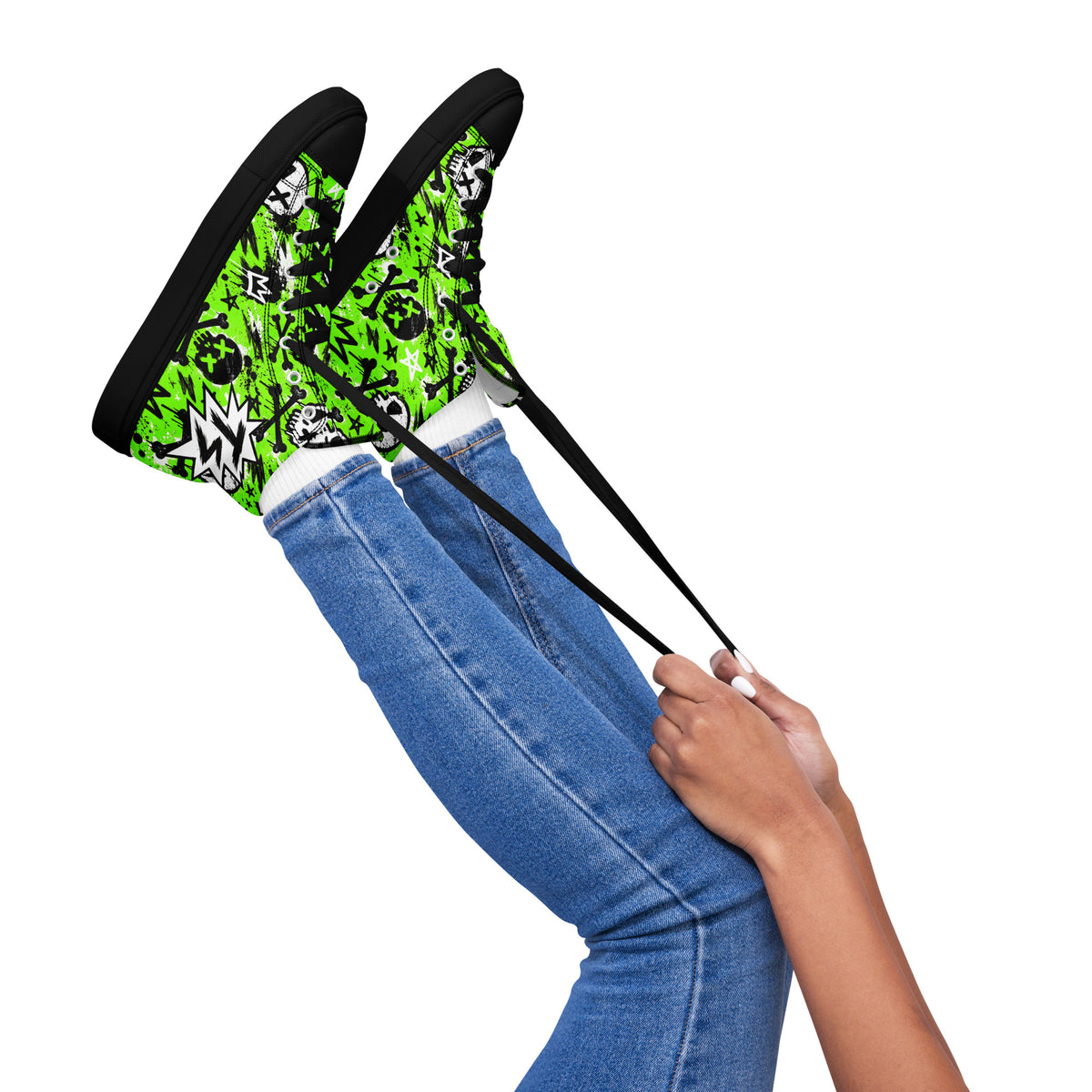 Acid Skull Women’s High Tops — side view
