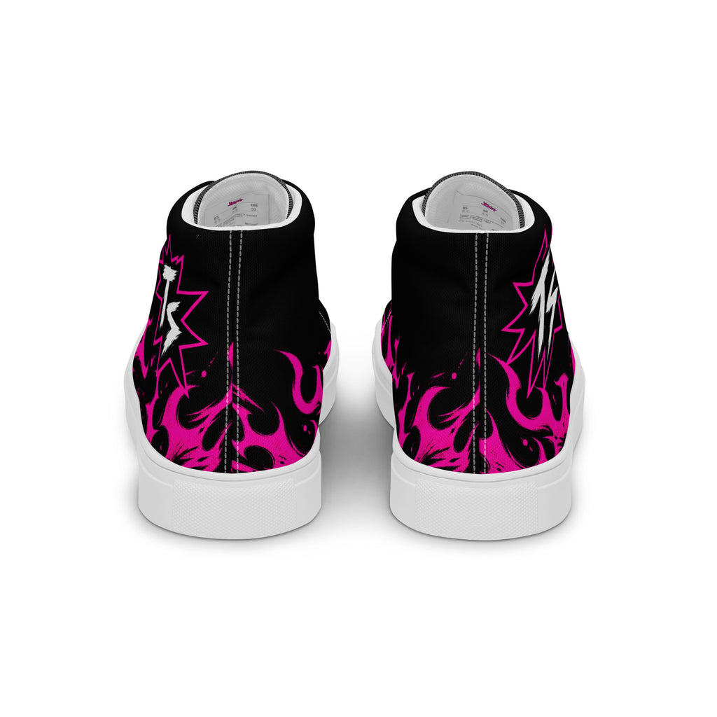 Pink Thrill Women’s High Tops — back view