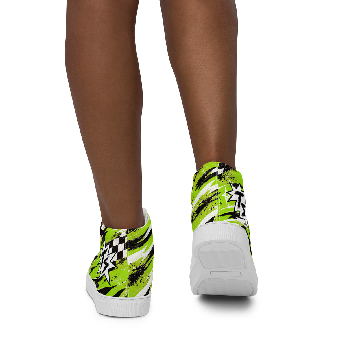 Green Riot Women’s High Tops — back view
