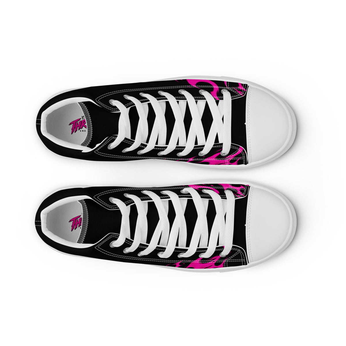 Pink Thrill Women’s High Tops — front view