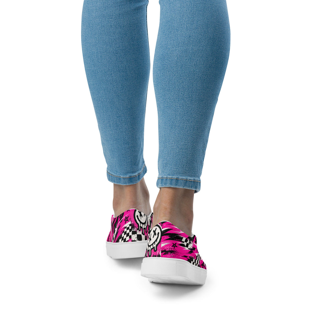 Pink Riot Women’s Slip-Ons — back view