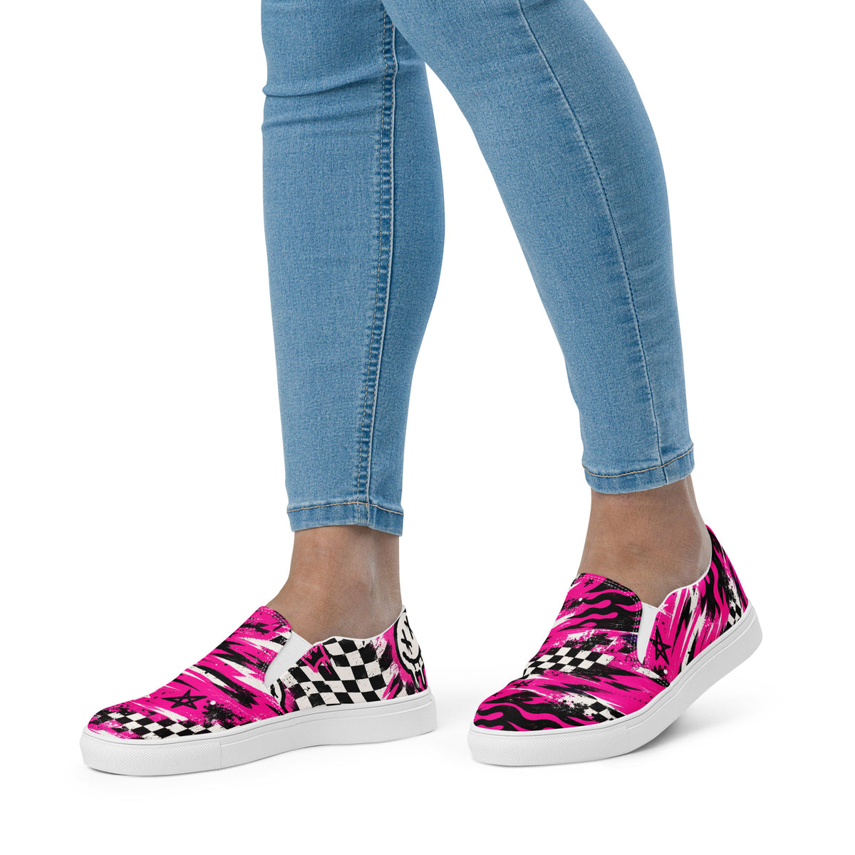 Pink Riot Women’s Slip-Ons — front view